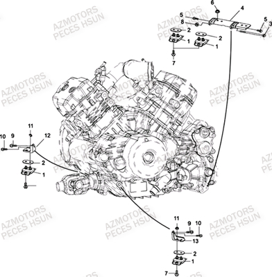 SUPPORTS MOTEUR pour RS8R RS8 2013