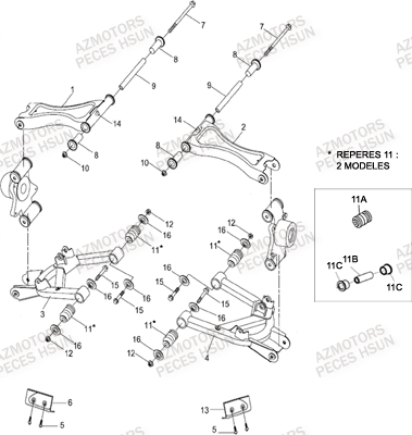 TRIANGLES ARRIERE pour RS8R RS8 2013