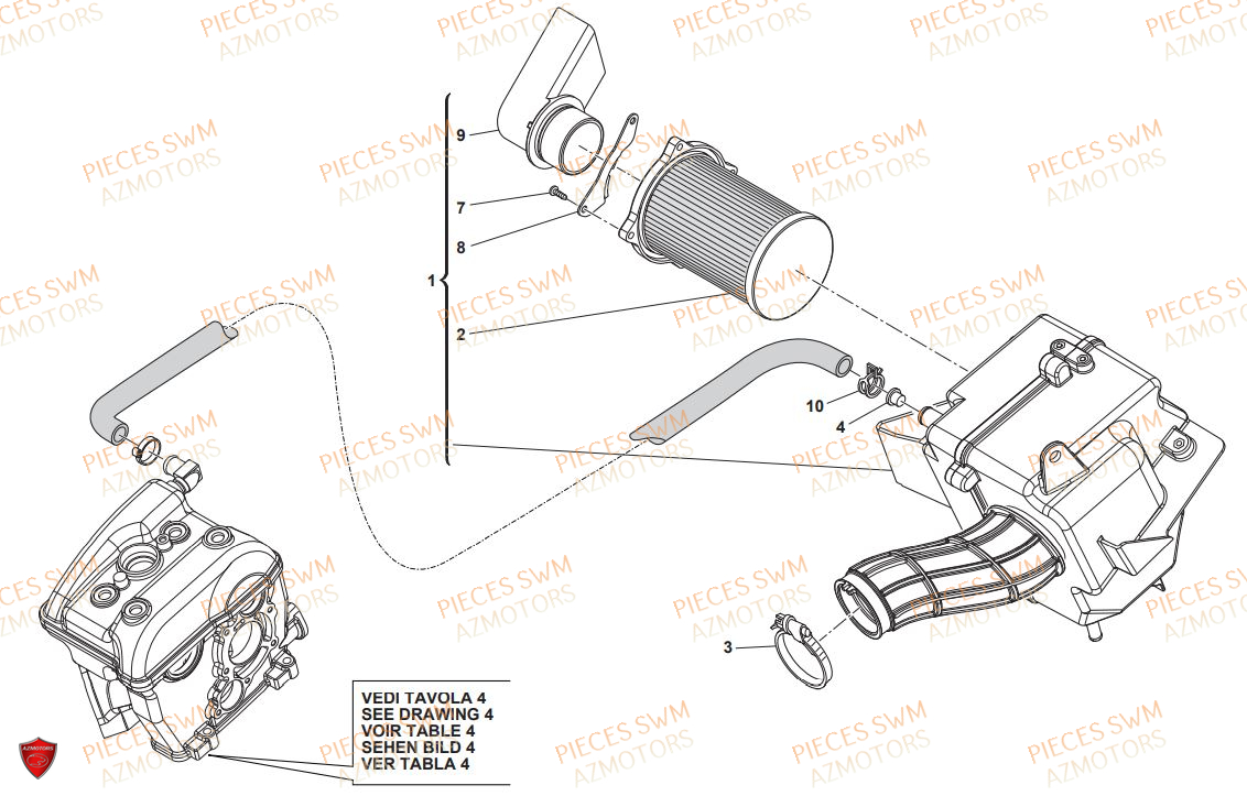 FILTRE_A_AIR SWM Pieces SWM Origine ENDURO RS 125R E4 (2019)
