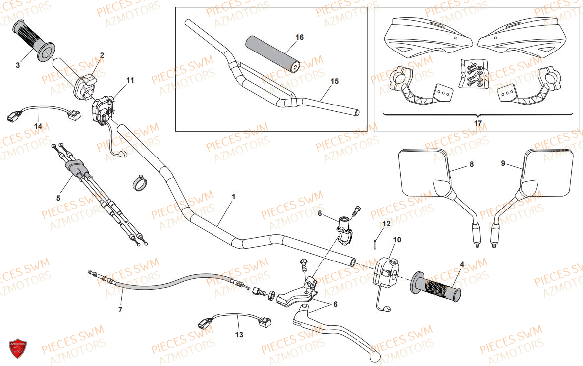 GUIDON pour RS 125 ENDURO 2019