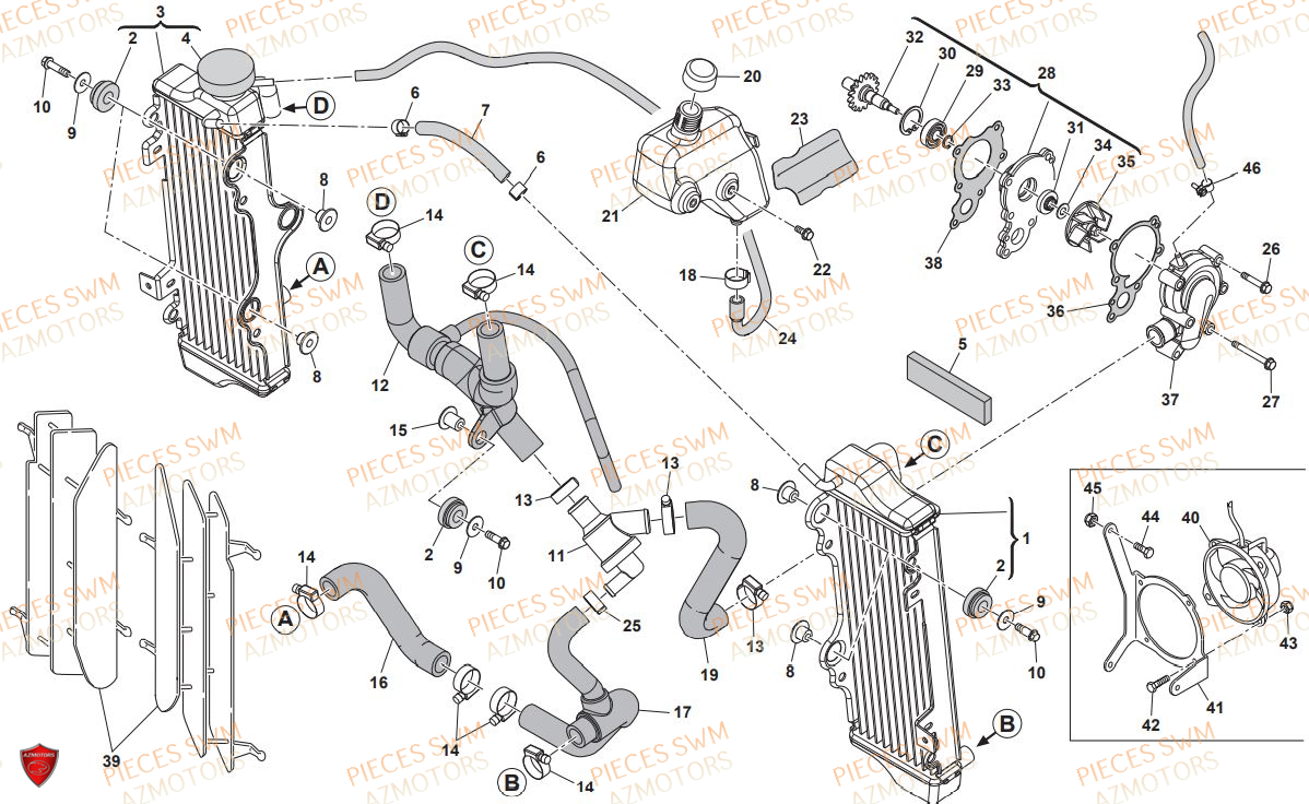 Refroidissement SWM Pieces SWM Origine RS 125R ENDURO E4(2019)

