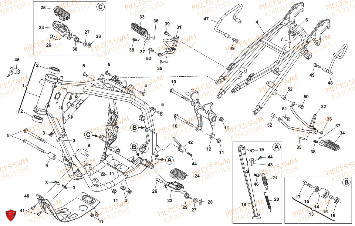 CHASSIS SWM Pieces SWM Origine ENDURO RS 125R E4 (2020)
