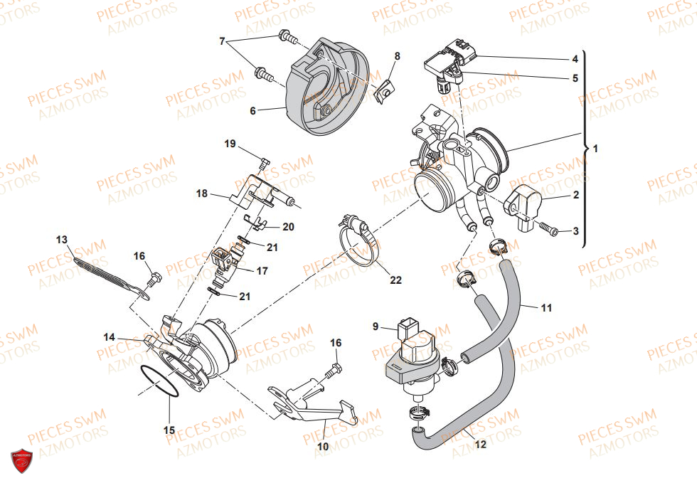 CORPS PAPILLON SWM RS 125 ENDURO 2020