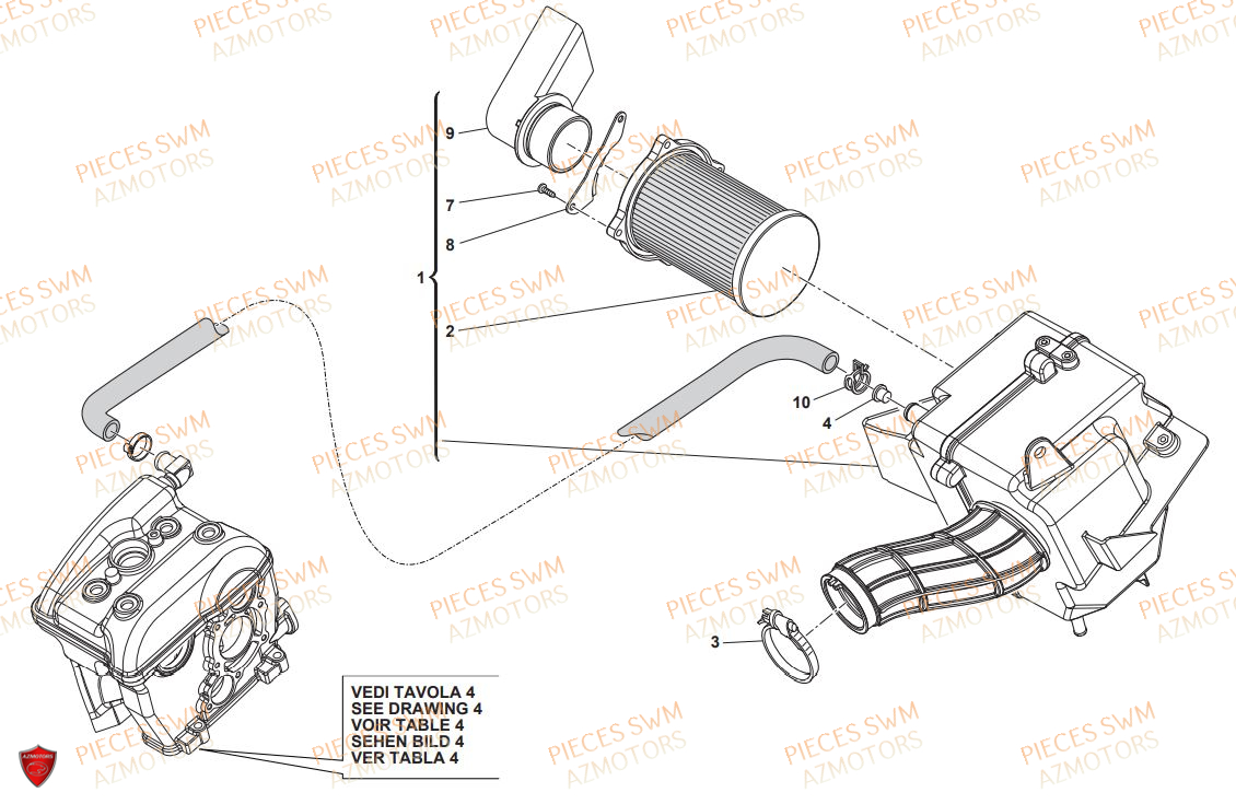 FILTRE_A_AIR SWM Pieces SWM Origine ENDURO RS 125R E4 (2020)
