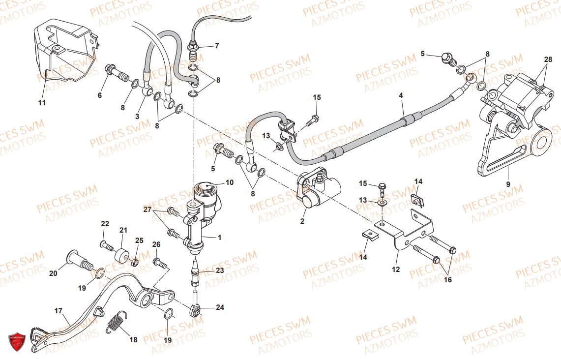 FREIN ARRIERE SWM RS 125 ENDURO 2020