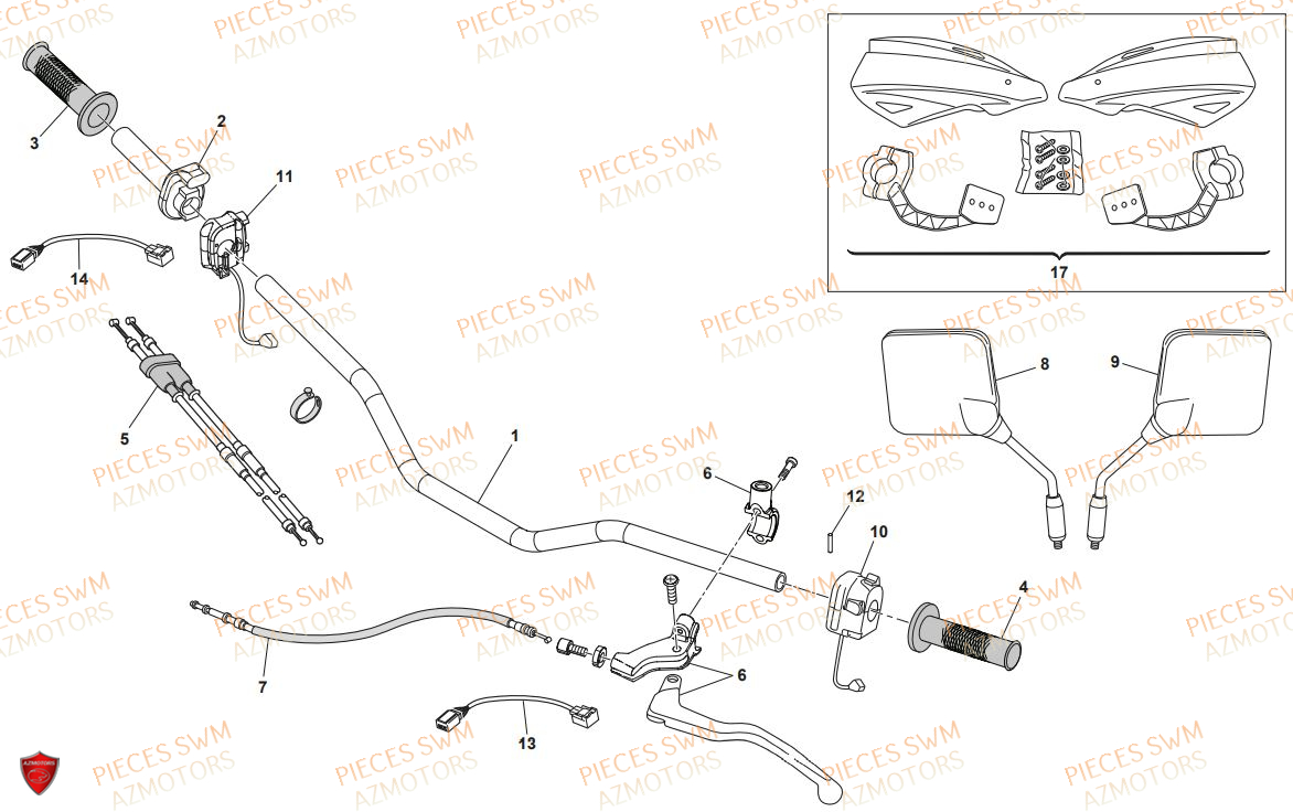 GUIDON pour RS 125 ENDURO 2020