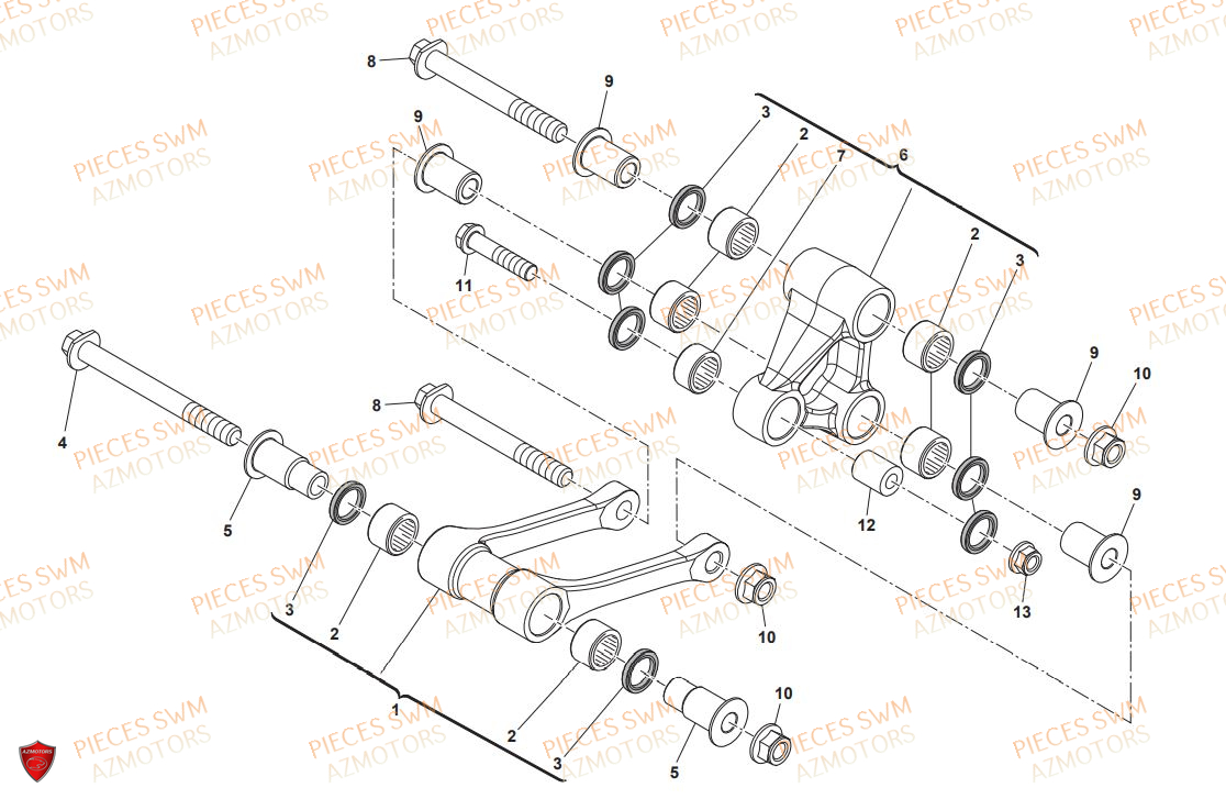 SUSPENSION_ARRIERE SWM Pieces SWM Origine ENDURO RS 125R E4 (2020)
