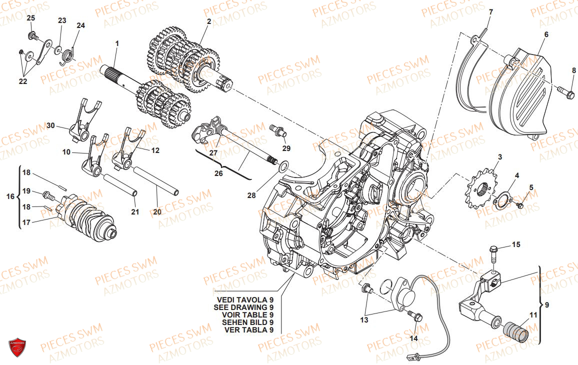 TRANSMISSION SWM Pieces SWM Origine ENDURO RS 125R E4 (2020)
