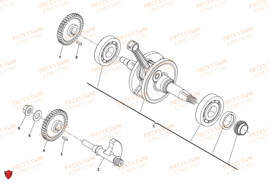 Vilebrequin SWM Pieces SWM Origine RS 125R ENDURO E4(2020)
