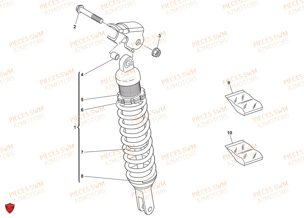 AMORTISSEUR SWM Pieces SWM Origine ENDURO RS 125R FACTORY E4 (2019)
