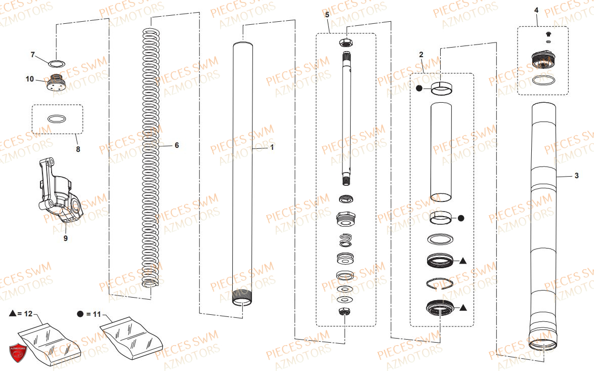 FOURCHE GAUCHE SWM RS 125 FACTORY 2019