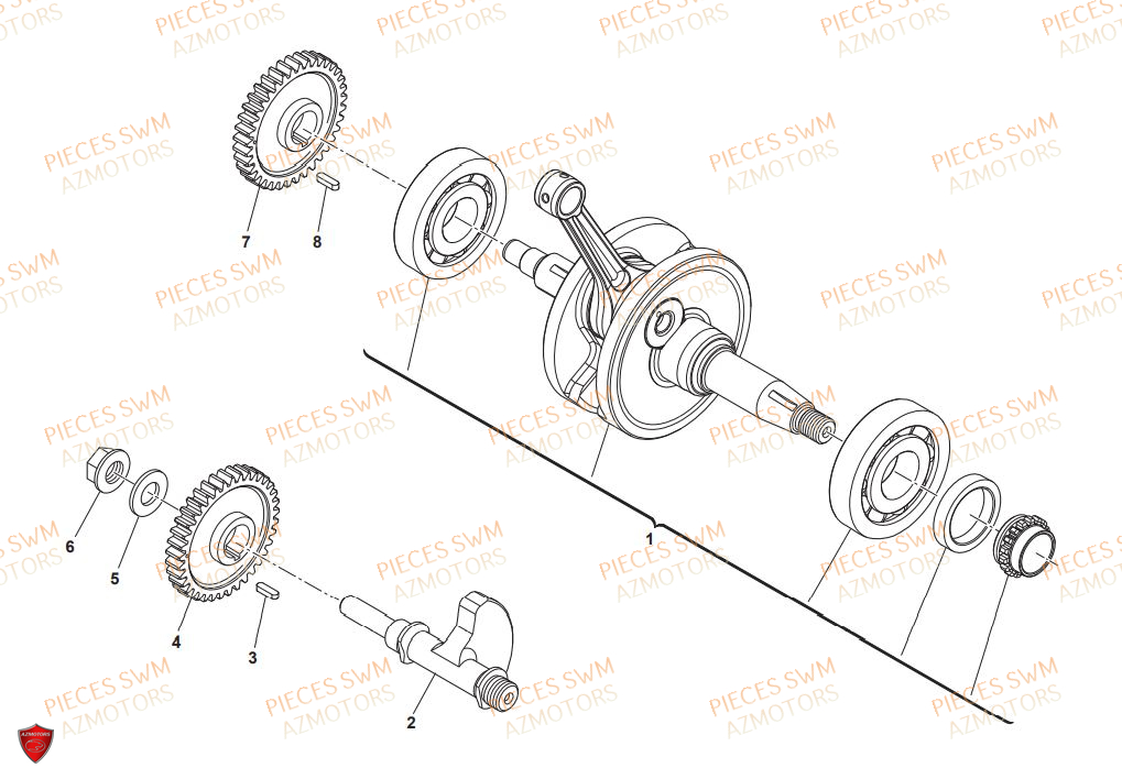 Vilebrequin SWM Pieces SWM Origine RS 125R ENDURO FACTORY E4(2019)
