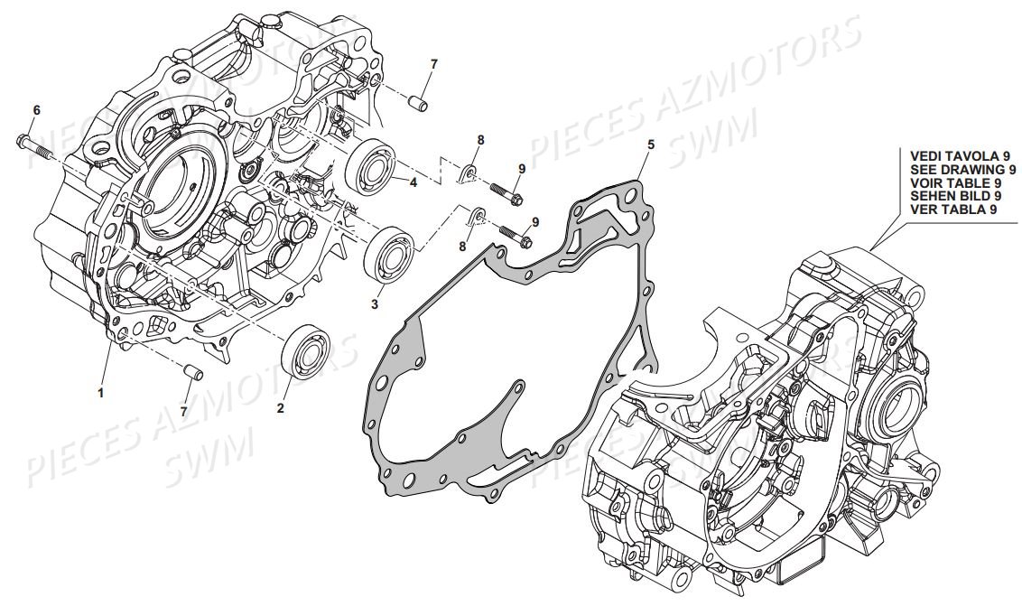 Carter Droit SWM Pieces SWM Origine RS 125R ENDURO E4(2017)
