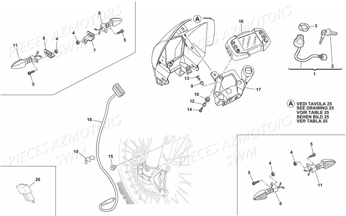 COMPTEUR CLIGNOTANTS SWM RS 125 R ENDURO