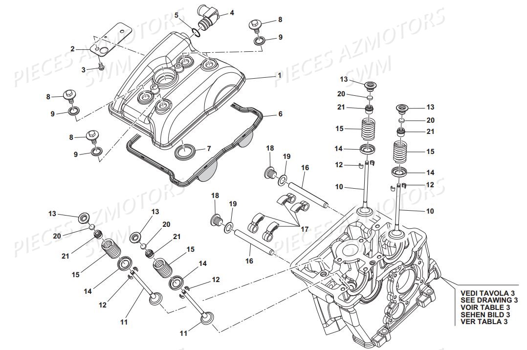 COUVERCLE CULASSE SWM RS 125 R ENDURO