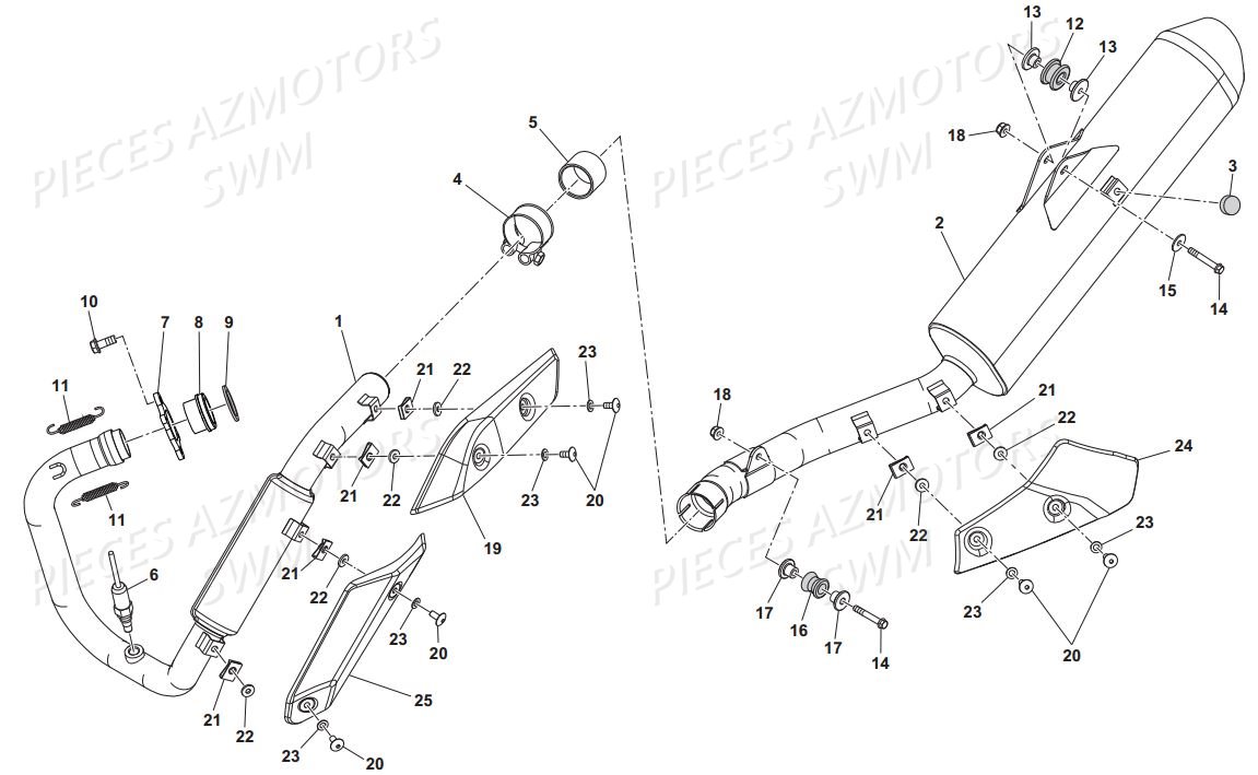 Echappement SWM Pieces SWM Origine RS 125R ENDURO E4(2017)

