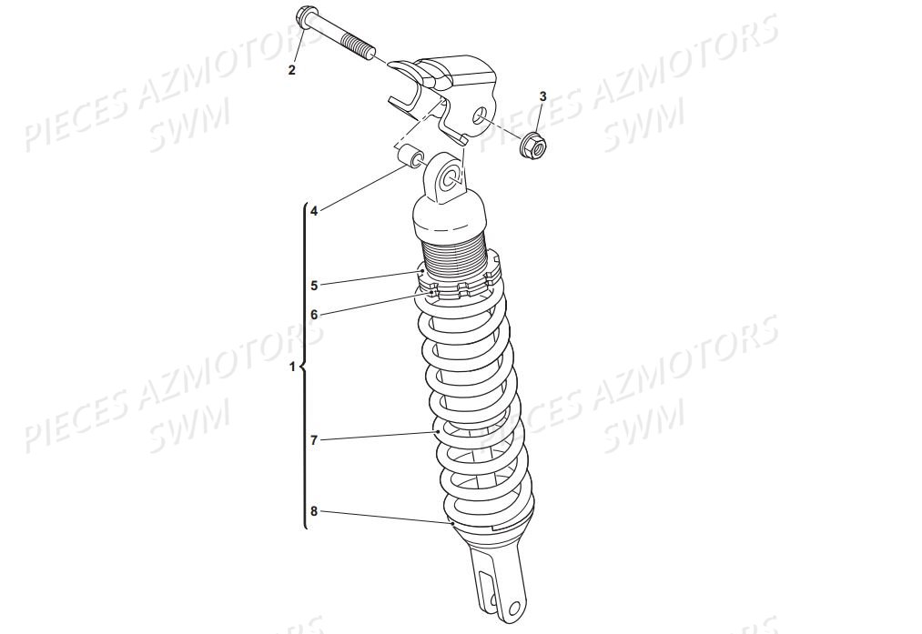 SUSPENSION_ARRIERE SWM Pieces SWM Origine ENDURO RS 125R E4 (2017)
