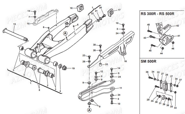 Bras Oscillant SWM Pieces SWM Origine RS 300R ENDURO (2016)