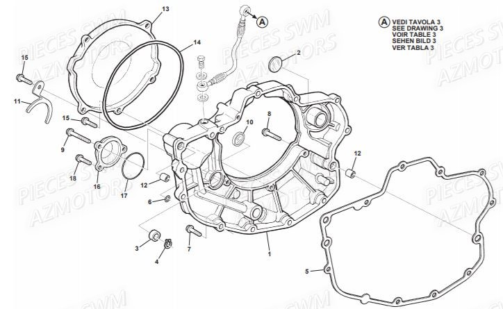 Cache Carter Droit SWM Pieces SWM Origine RS 300R ENDURO (2016)