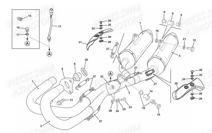 Echappement SWM Pieces SWM Origine RS 300R ENDURO (2016)