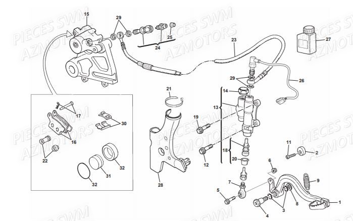 Frein Arriere SWM Pieces SWM Origine RS 300R ENDURO (2016)