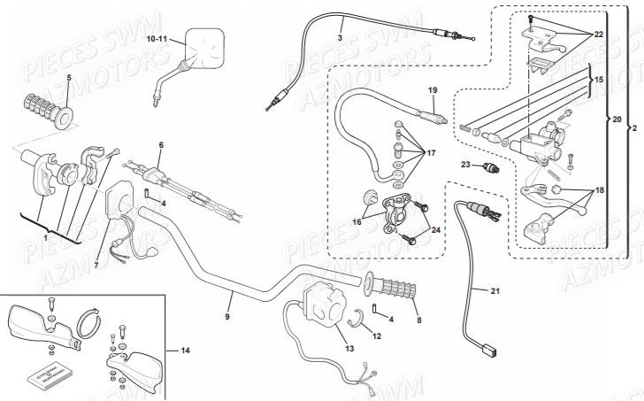 Guidon SWM Pieces SWM Origine RS 300R ENDURO (2016)