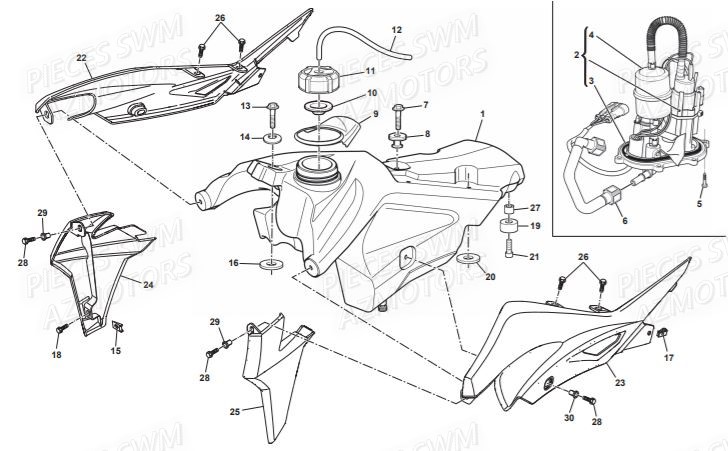 Reservoir SWM Pieces SWM Origine RS 300R ENDURO (2016)