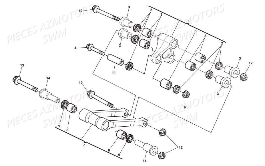 BIELLETTE SUSPENSION ARRIERE SWM RS 300 R ENDURO