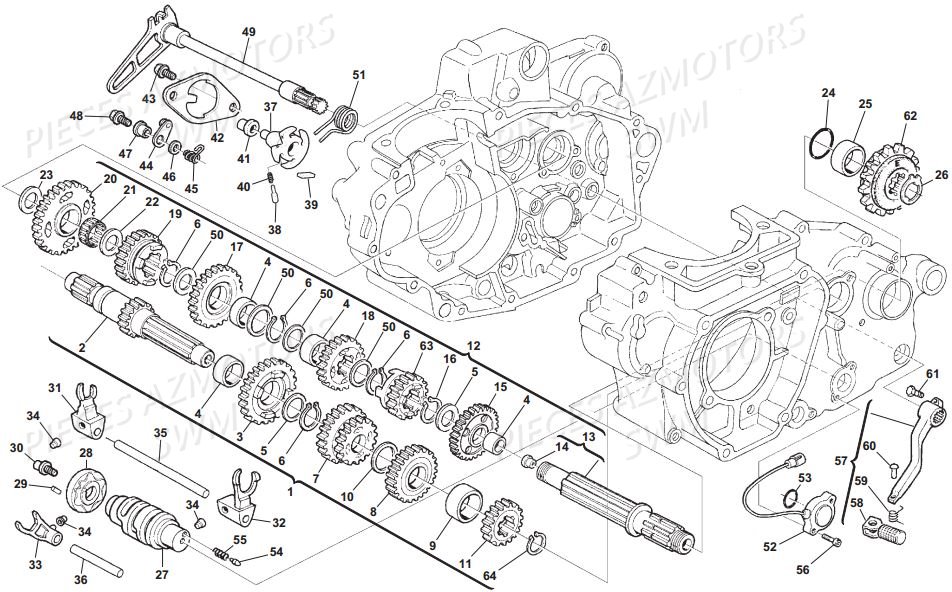 COMMANDE_DE_VITESSES SWM Pieces SWM Origine ENDURO RS 125R E4 (2017)
