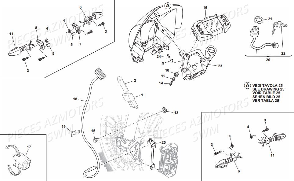 COMPTEUR CLIGNOTANTS SWM RS 300 R ENDURO