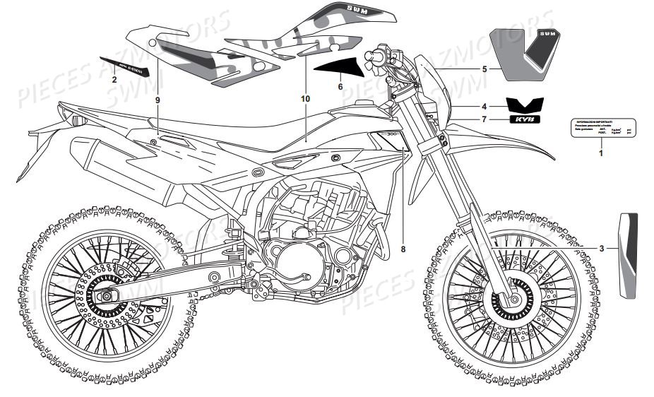 STICKERS_RS_300R SWM Pieces SWM Origine ENDURO RS 125R E4 (2017)
