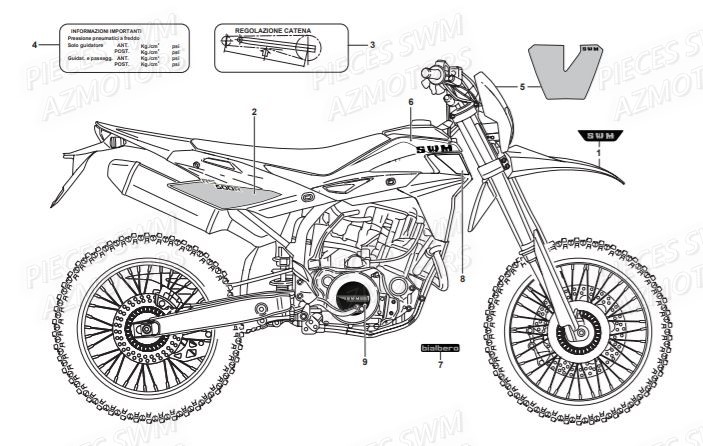 Decors SWM Pieces SWM Origine RS 500R ENDURO (2016)
