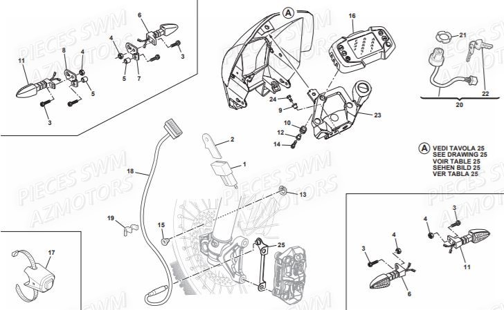Equipement Electrique SWM Pieces SWM Origine RS 500R ENDURO (2016)
