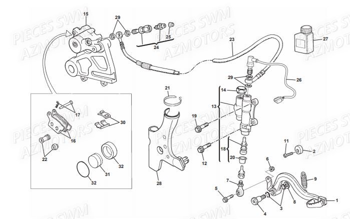 Frein Arriere SWM Pieces SWM Origine RS 500R ENDURO (2016)

