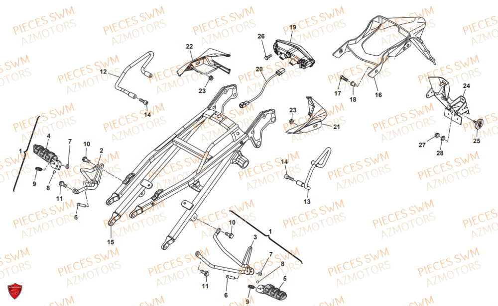 Composants Marche Americain SWM Pieces SWM Origine RS 500R ENDURO (2019)

