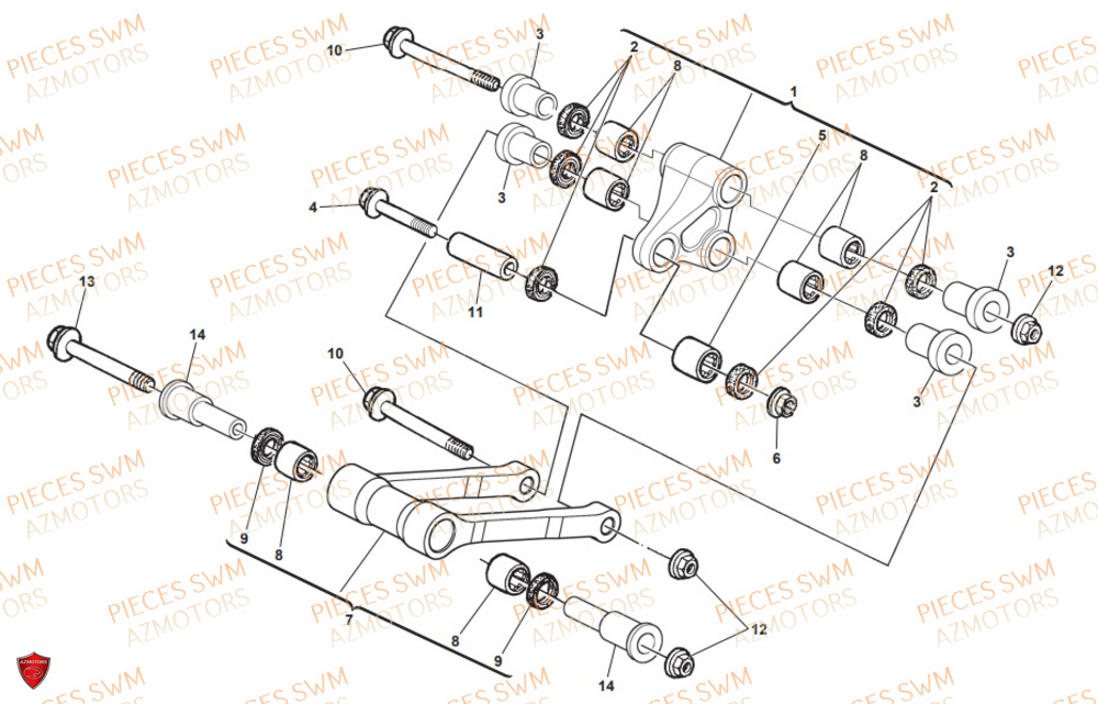 Suspension Arriere SWM Pieces SWM Origine RS 500R ENDURO (2019)
