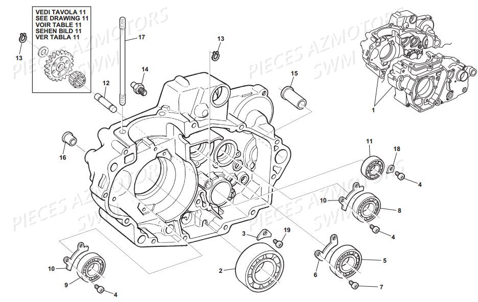 Carter Droit SWM Pieces SWM Origine RS 500R ENDURO E4 (2017)(ZN0B103AAHV)
