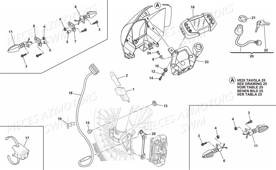 Compteur Clignotants SWM Pieces SWM Origine RS 500R ENDURO E4 (2017)(ZN0B103AAHV)
