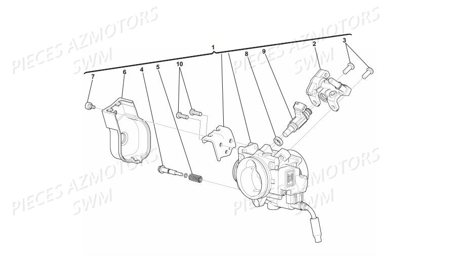 CORPS PAPILLON SWM RS 500 R ENDURO