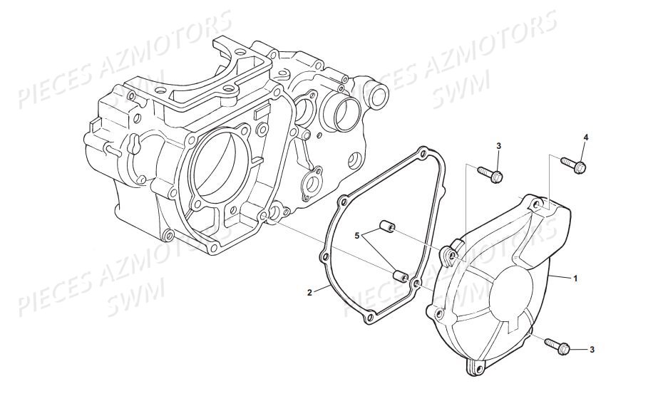 Couvercles Carter Gauche SWM Pieces SWM Origine RS 500R ENDURO E4 (2017)(ZN0B103AAHV)
