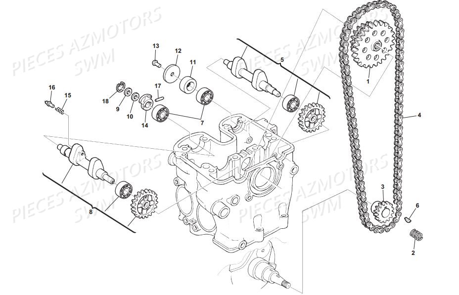 Distribution SWM Pieces SWM Origine RS 500R ENDURO E4 (2017)(ZN0B103AAHV)
