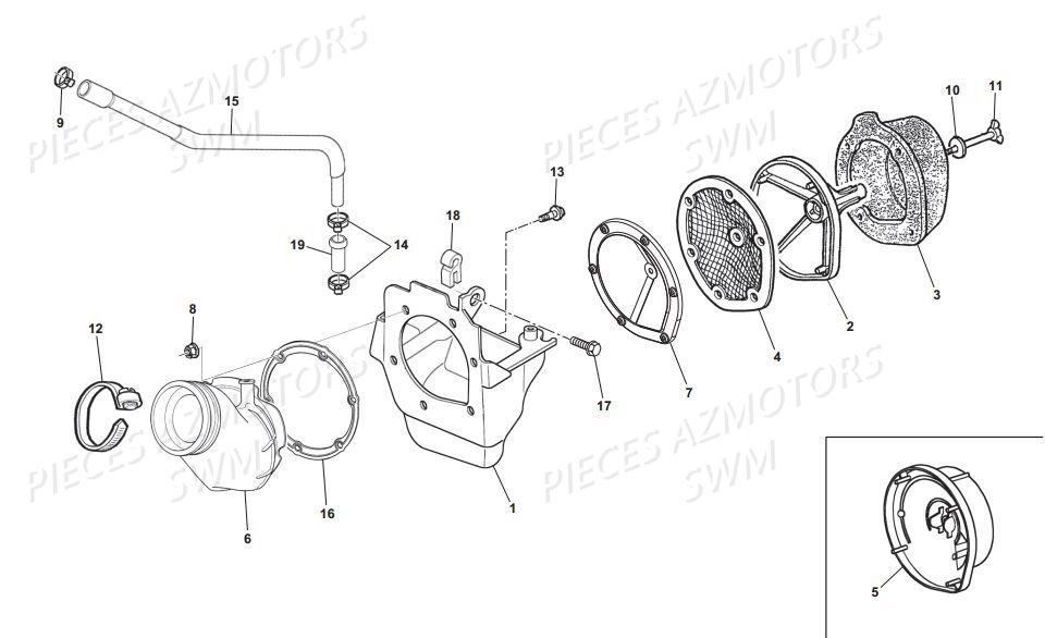 Filtre A Air SWM Pieces SWM Origine RS 500R ENDURO E4 (2017)(ZN0B103AAHV)
