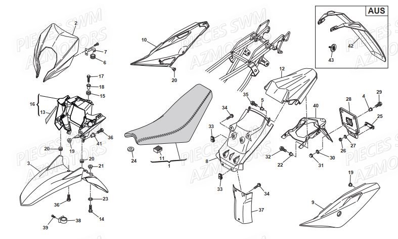 Carenages SWM Pieces SWM ENDURO RS 650R