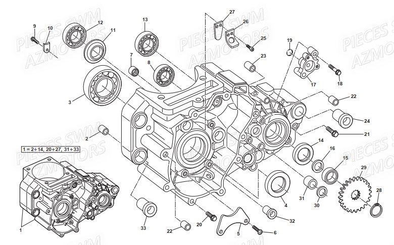 CARTER_GAUCHE SWM Pieces ENDURO SWM RS 650R