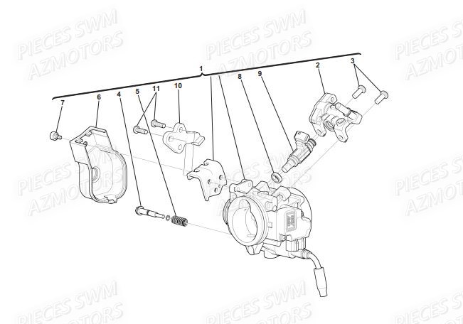 Corps Papillon SWM Pieces SWM ENDURO RS 650R