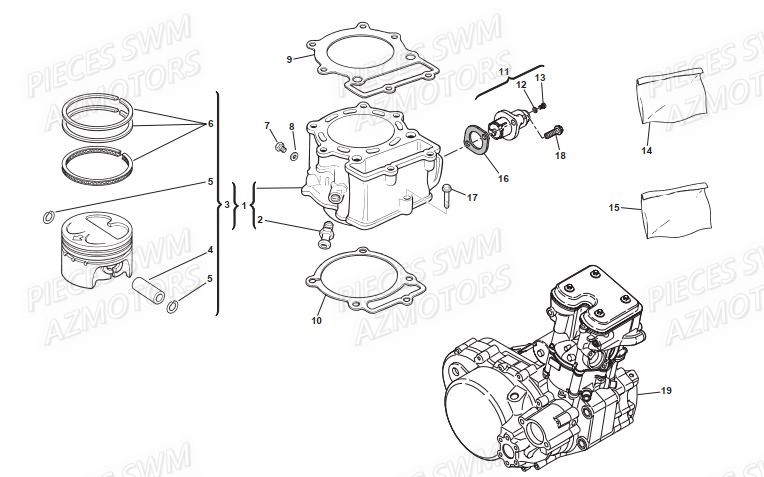 Cylindre SWM Pieces SWM ENDURO RS 650R