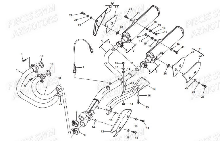 Echappement SWM Pieces SWM ENDURO RS 650R