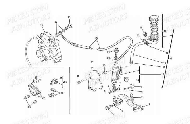 Frein Arriere SWM Pieces SWM ENDURO RS 650R