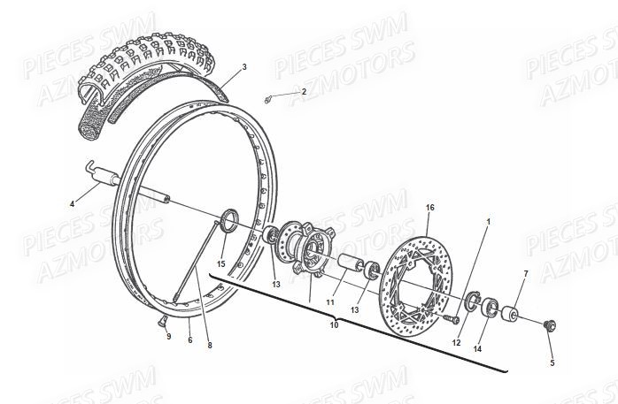 Roue Avant SWM Pieces SWM ENDURO RS 650R