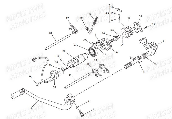 SELECTEUR_DE_VITESSES SWM Pieces ENDURO SWM RS 650R